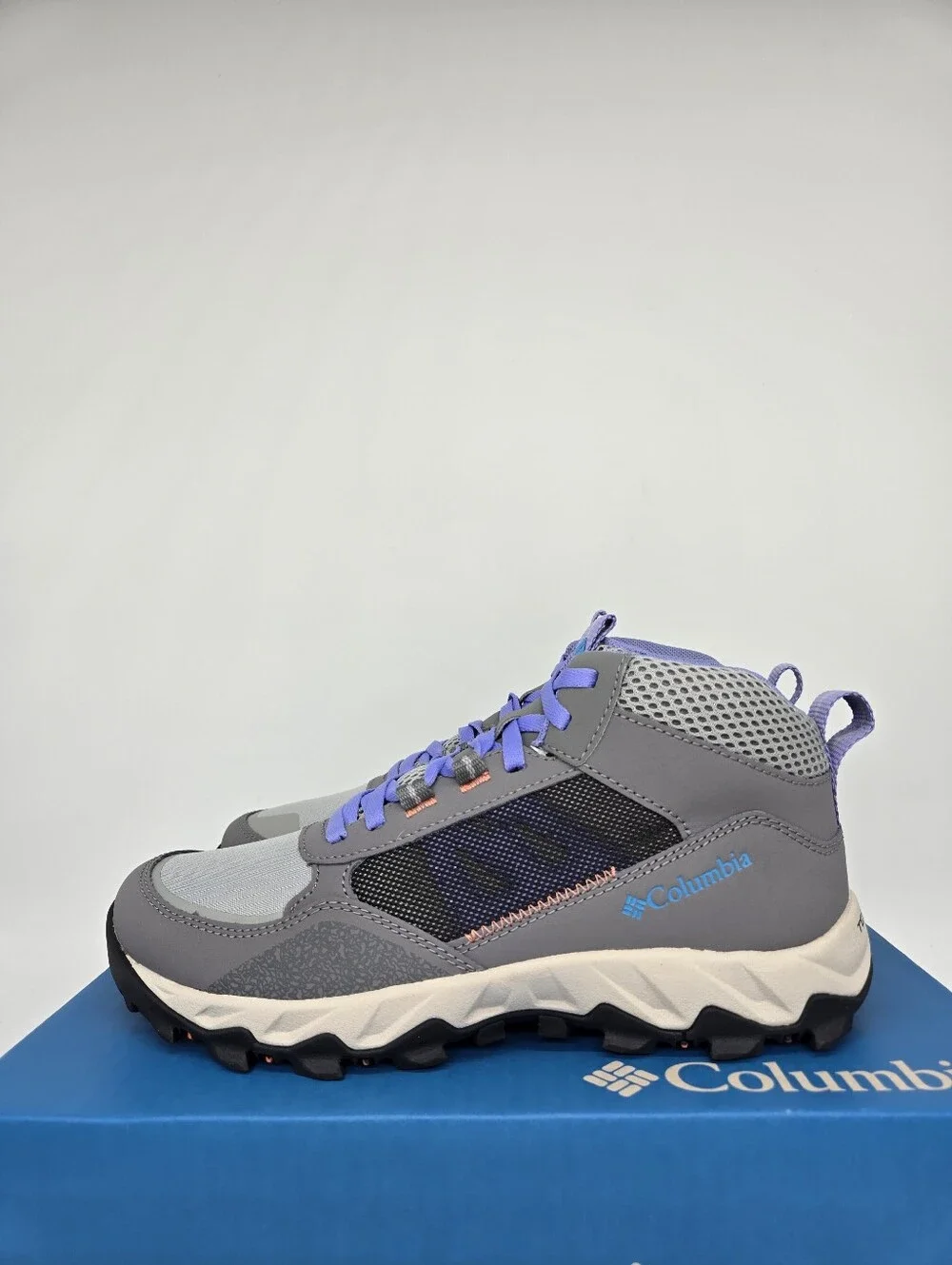 Columbia Women's Flow Centre Grey Purple Hiking Boot Shoes Size 7